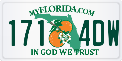 FL license plate 1714DW
