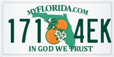 FL license plate 1714EK