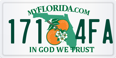 FL license plate 1714FA