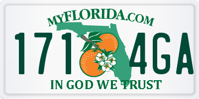 FL license plate 1714GA
