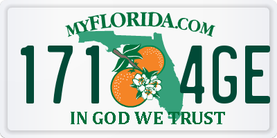 FL license plate 1714GE