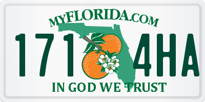 FL license plate 1714HA