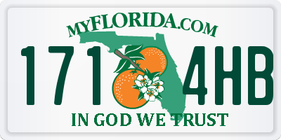 FL license plate 1714HB