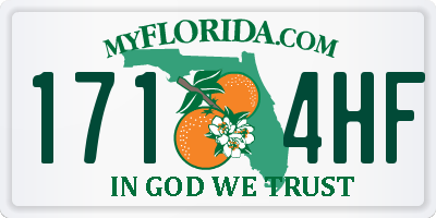 FL license plate 1714HF