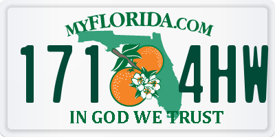 FL license plate 1714HW