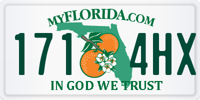 FL license plate 1714HX