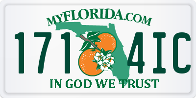 FL license plate 1714IC