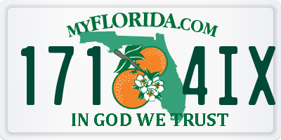FL license plate 1714IX