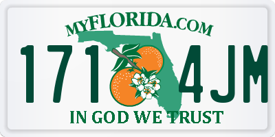 FL license plate 1714JM