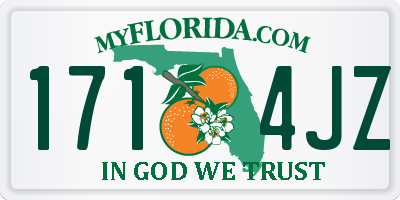 FL license plate 1714JZ