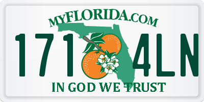 FL license plate 1714LN