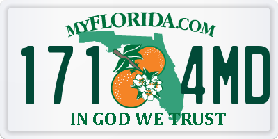 FL license plate 1714MD