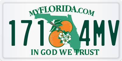 FL license plate 1714MV