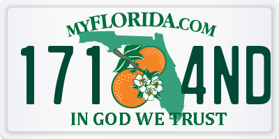 FL license plate 1714ND