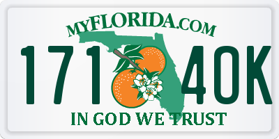 FL license plate 1714OK