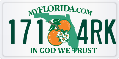 FL license plate 1714RK