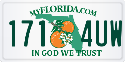 FL license plate 1714UW