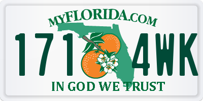FL license plate 1714WK