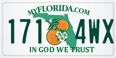 FL license plate 1714WX