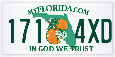 FL license plate 1714XD
