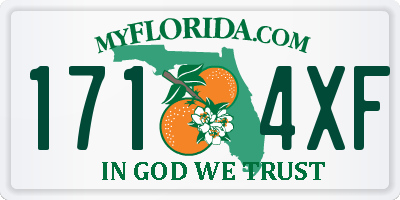 FL license plate 1714XF
