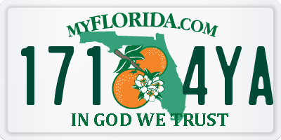 FL license plate 1714YA