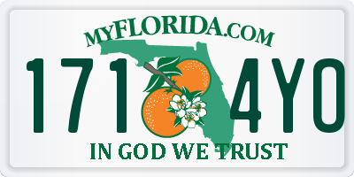 FL license plate 1714YO