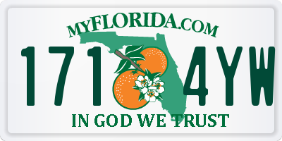 FL license plate 1714YW