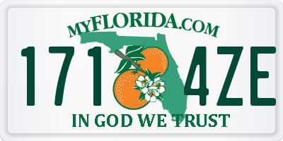 FL license plate 1714ZE