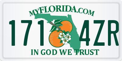 FL license plate 1714ZR
