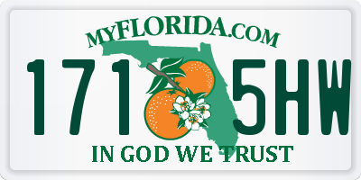 FL license plate 1715HW