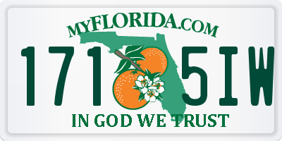 FL license plate 1715IW