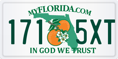 FL license plate 1715XT