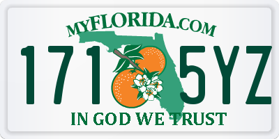 FL license plate 1715YZ