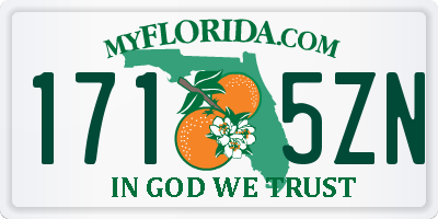 FL license plate 1715ZN