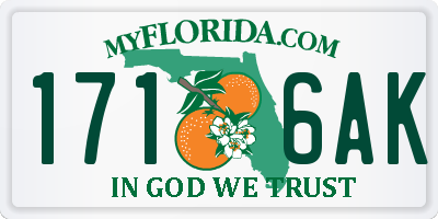 FL license plate 1716AK
