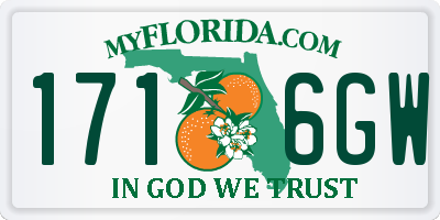 FL license plate 1716GW