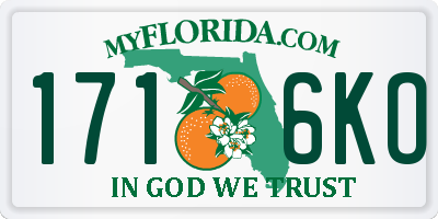 FL license plate 1716KO