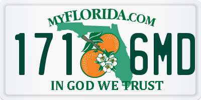FL license plate 1716MD
