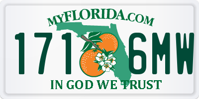 FL license plate 1716MW