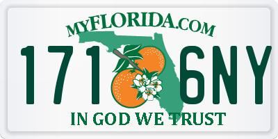 FL license plate 1716NY