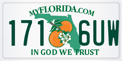 FL license plate 1716UW