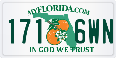FL license plate 1716WN