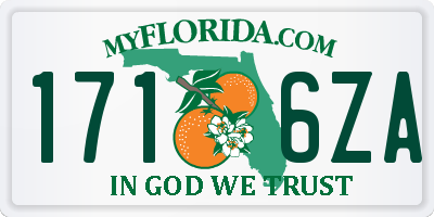FL license plate 1716ZA