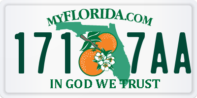 FL license plate 1717AA
