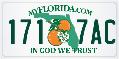 FL license plate 1717AC