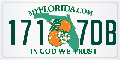 FL license plate 1717DB