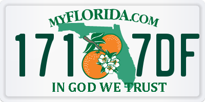 FL license plate 1717DF