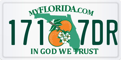FL license plate 1717DR