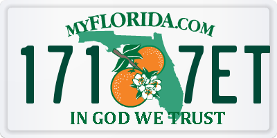 FL license plate 1717ET